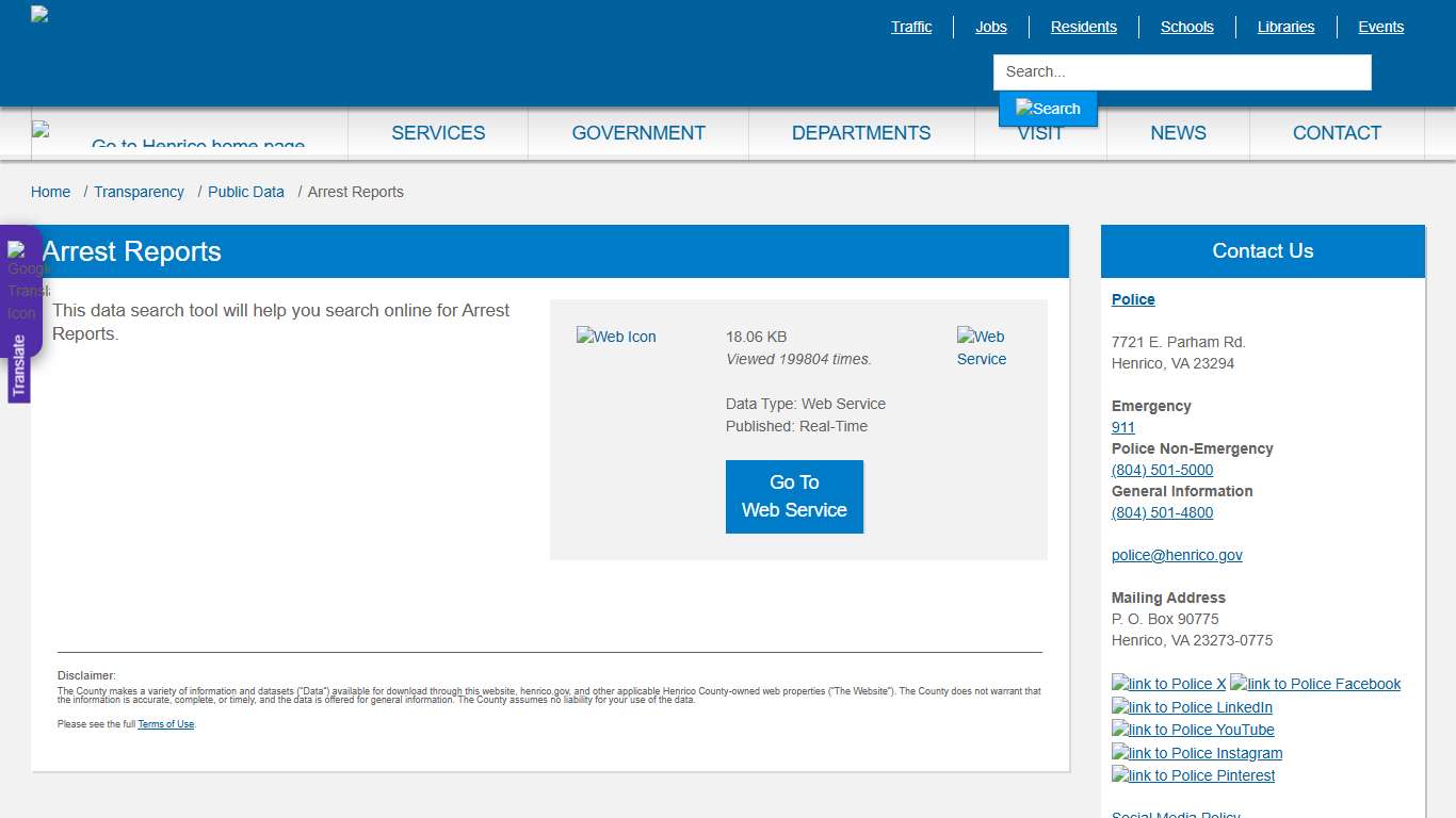 Arrest Reports » Henrico County, Virginia